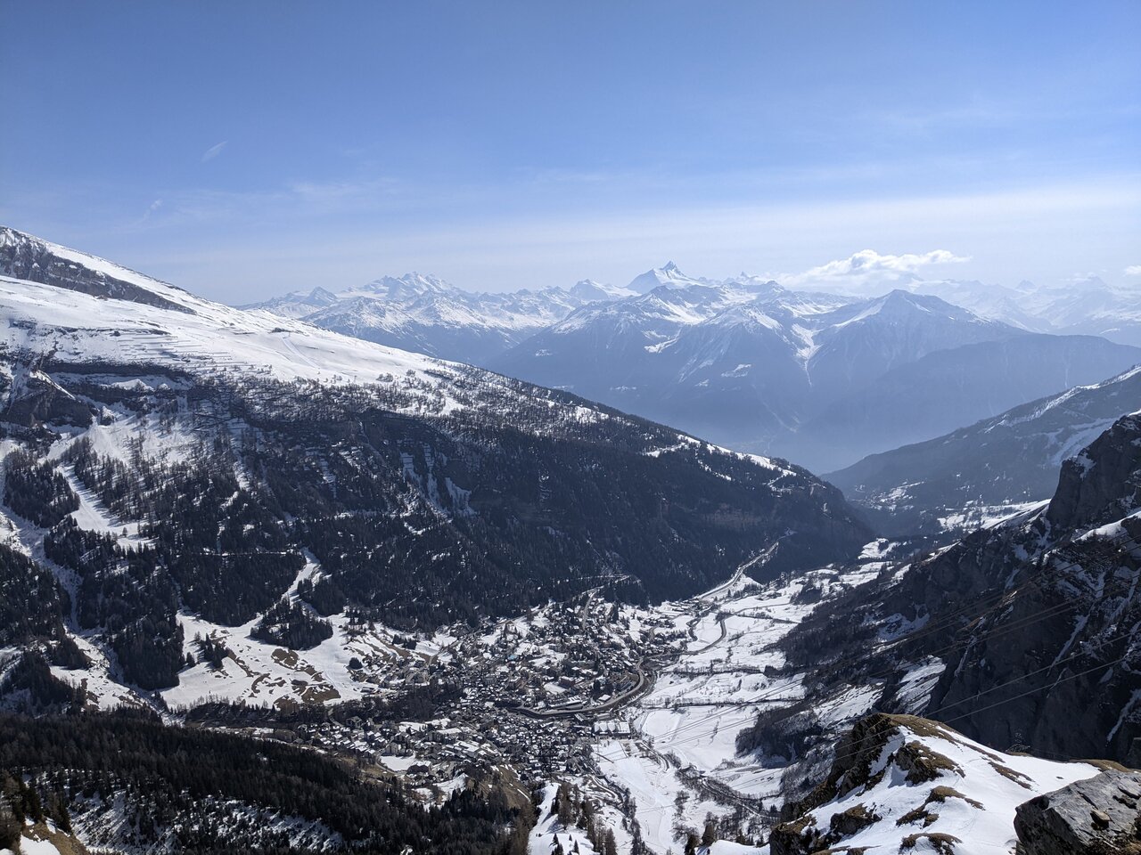 Blick auf Walliser Alpen und Leukerbad